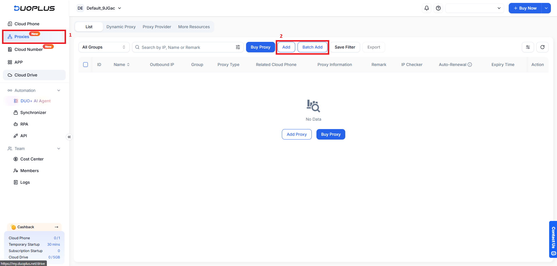 How to add multiple proxies in DuoPlus