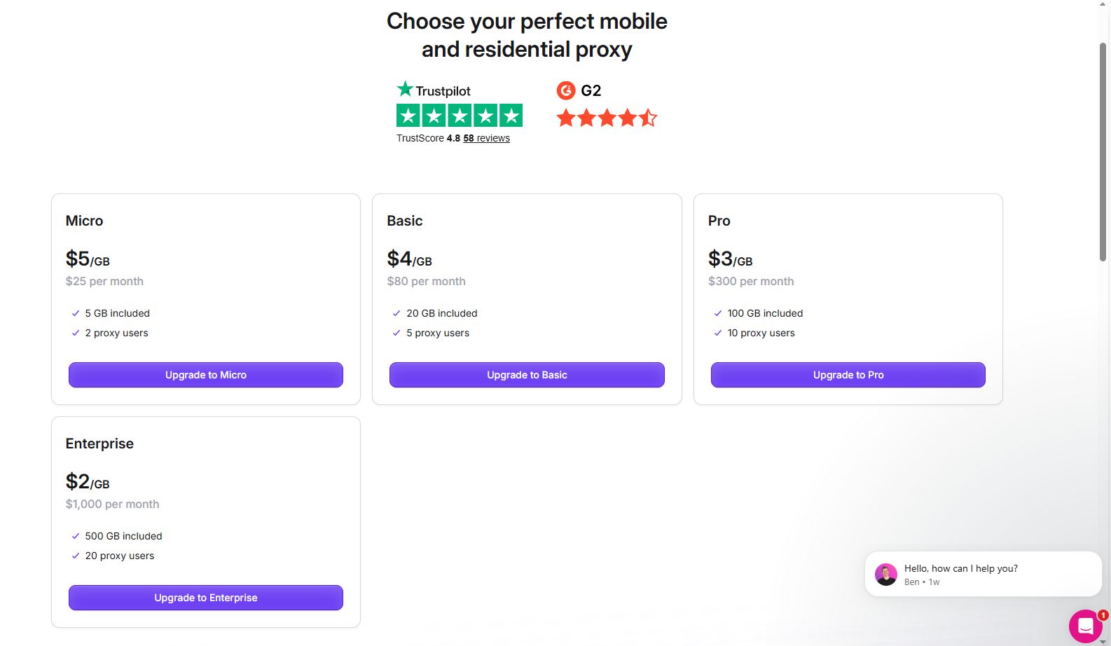 anyIP mobile and residential proxy plans