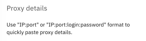 Allowed proxy format by Multilogin