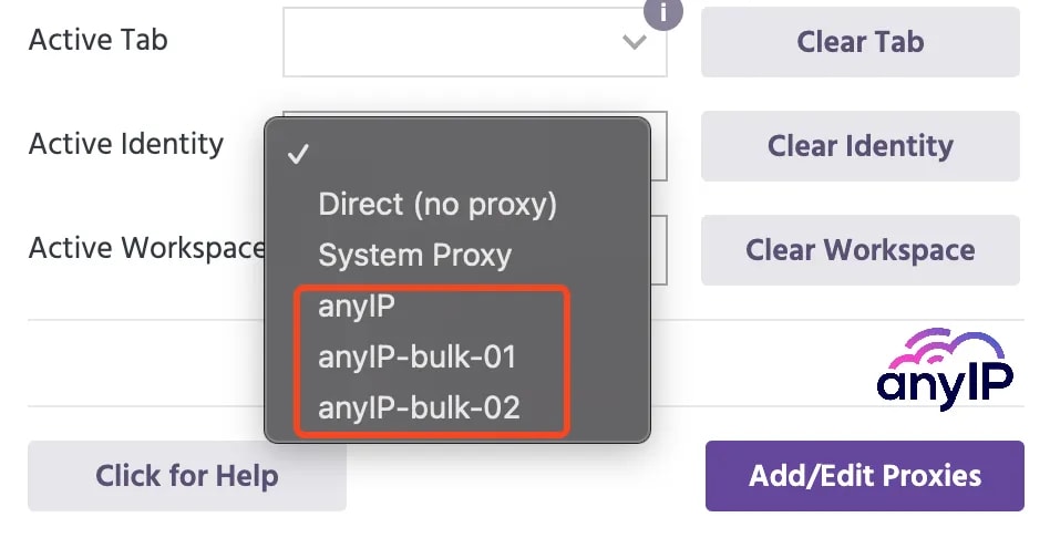 This screenshot shows how to select a proxy on the Ghost Proxy Control extension on the Ghost Browser app. 