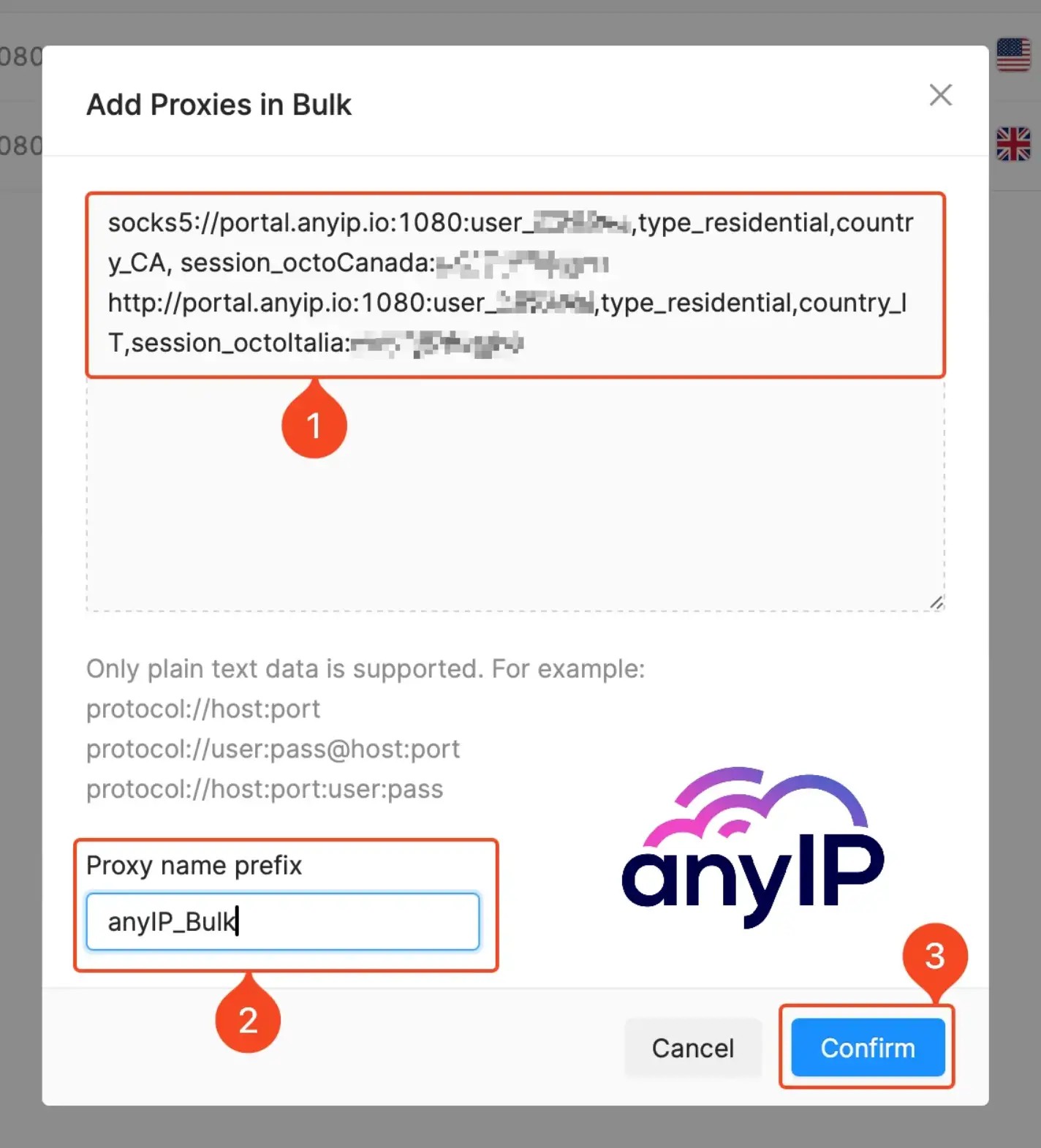 Proxy bulk adding example