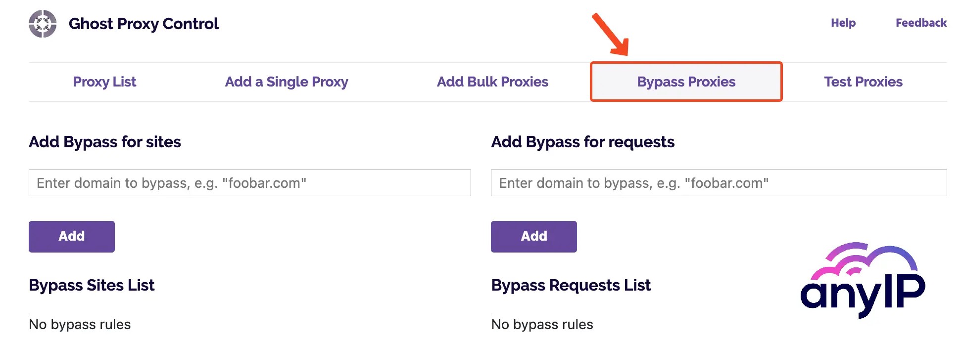 Ghost Browser allows you to configure bypass rules to exclude specific websites from using a proxy